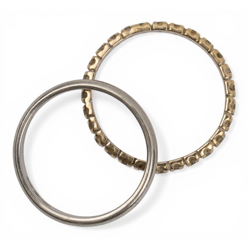 38 - A small diamond eternity ring and a small platinum wedding bandFinger size: KTotal weight: Approx. 4... 