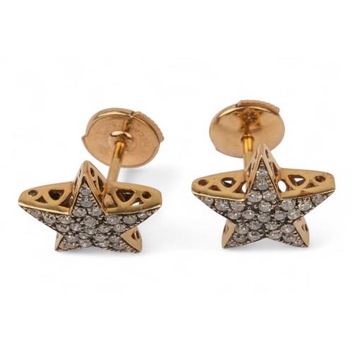 43 - Annoushka, A pair of pave-set diamond star earringsMounted in 18k yellow goldTotal weight: Approx. 3... 