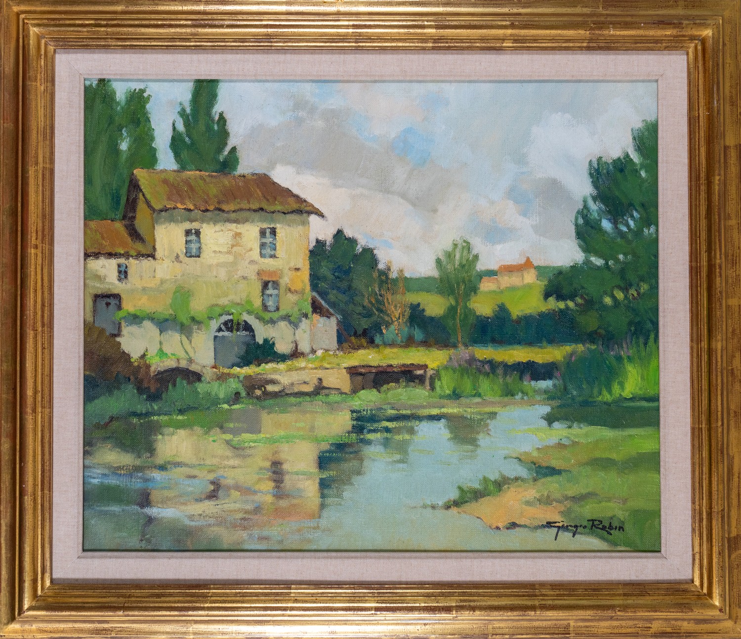 Georges Charles Robin (French, 1873-1943)Moulin de Saint-MacouxOil on ...