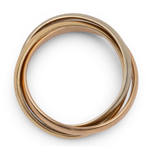 11 - Cartier, A Le Must trinity three-coloured gold ringNumbered '478983 / 57'Finger size: O 1/2Total wei... 