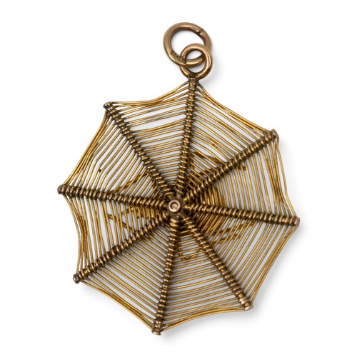 11 - Edwardian, A yellow gold, split pearl and turquoise spider pendantTotal width: Approx. 2.6 cm.Total ... 