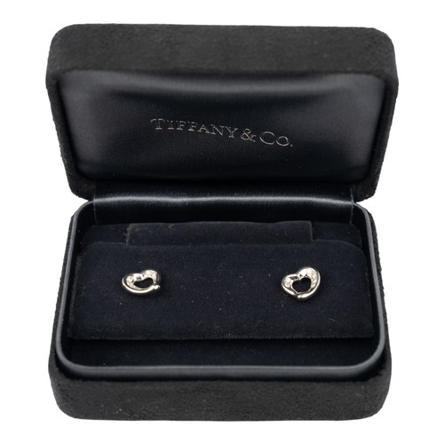 47 - Elsa Peretti for Tiffany & Co, A pair of diamond-set 18ct white gold Open Heart earringsSigned t... 