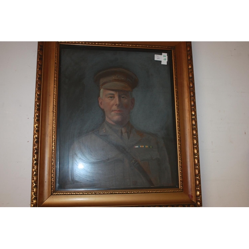 66 - Gilt Framed Oil painting of a WWII Artilleryman (signature unclear possibly A H Hunt)  24