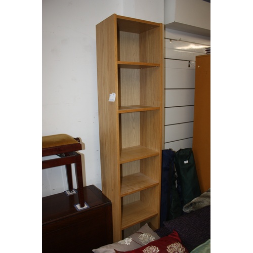 87 - Lightwood Tall Narrow Six-Shelf Bookcase