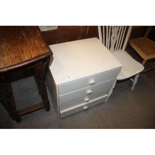 14 - Small Bedroom Chest of Four-Drawers over-painted in White