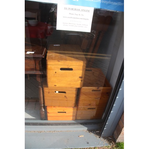 126 - Five Pine Dove-Tailed Jointed Storage Boxes (Three are Hinge-Lidded) 11.5