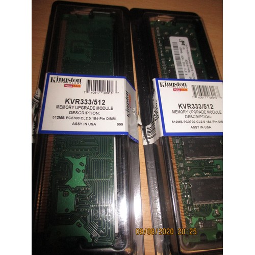 207 - Two Kingston KVR33/512 Memory Upgrade Modules