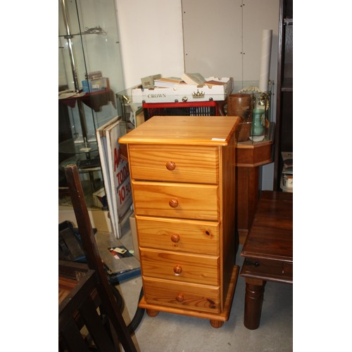 84 - Pine Bedroom Five-Drawer Chest - 47cm W x 44cm D x 96cm H