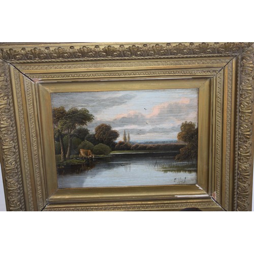 148 - Matching Pair of Oil Paintings by Etty Horton (1882-1905) in a Gilt Frame (Frame slightly distressed... 
