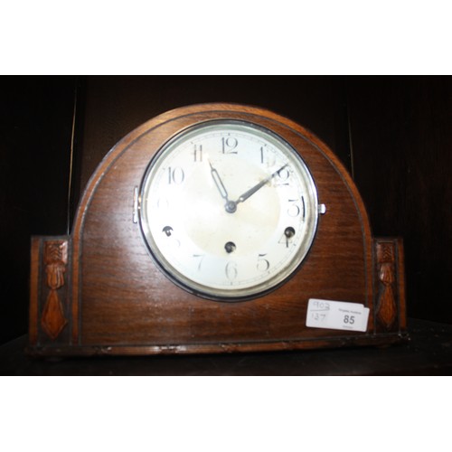 85 - Oak-Cased Mantle Clock (ask for Key from Office)