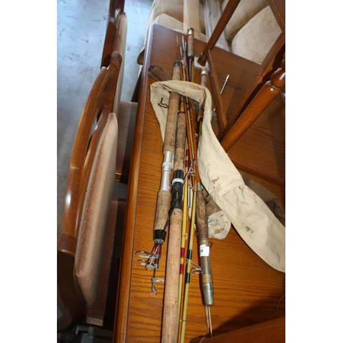 A Telescopic DAM Princess Fishing Rod Plus Two Children's Fishing Rods in  a Bag, Split Cane Antiqu