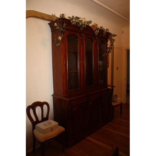 25 - Victorian Mahogany Triple Display Cabinet (approx  64