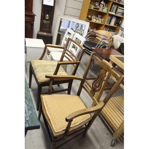 50 - 2 Carver Chairs (One Mahogany and One Oak) - for Re-upholstery