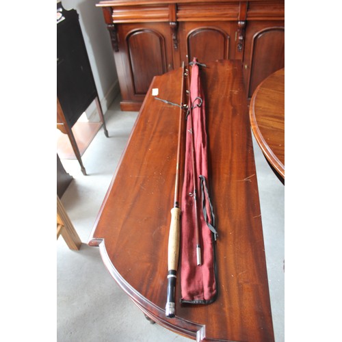 67 - Abu Laplandia 8.5' Vintage  Fishing Rod in a soft maroon case