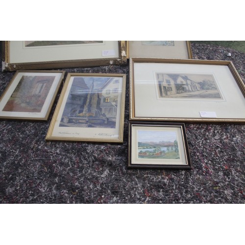 70 - Assorted Framed and Mounted Watercolours including Signed by B Taylor, F Robson and C Edwards