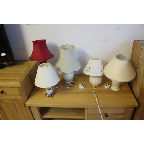 72 - Five Table Lamps and Shades