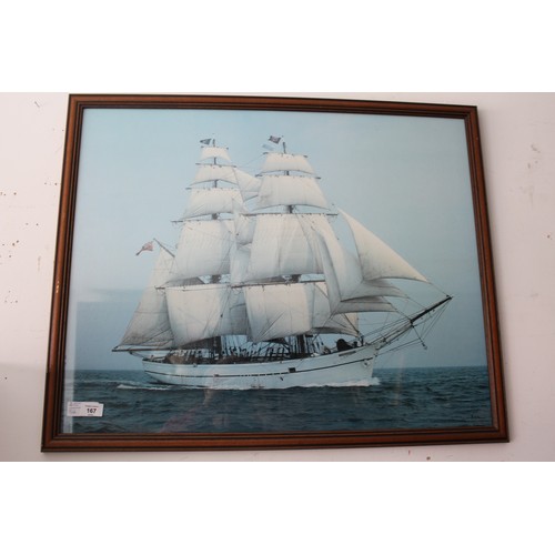 92 - A Large Photographic Print of a Tall Ship 