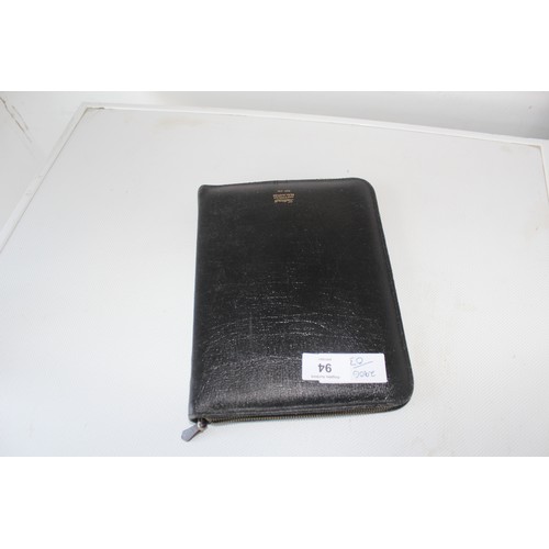 106 - Lettersmith Black Leather Zipped Document Wallet approx. 8