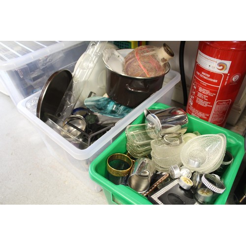 104 - Large Quantity Bric-a-Brac including Kitchenware, Rayware, Vases, Candle Holders, etc