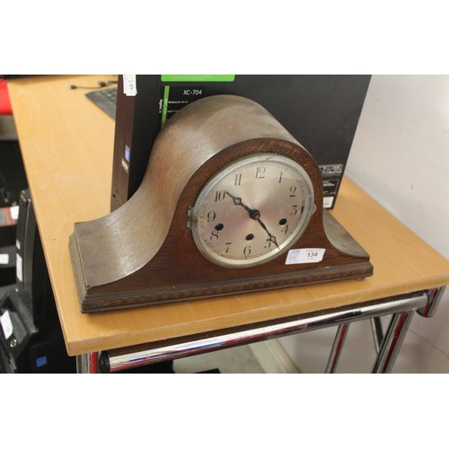 134 - Oak-Cased Mantle Clock