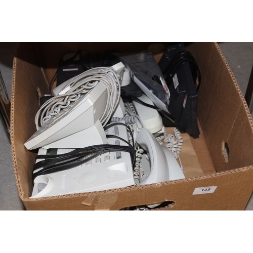 135 - Box of Office Telephones and Three Samsung Mobile Phones (a/s)