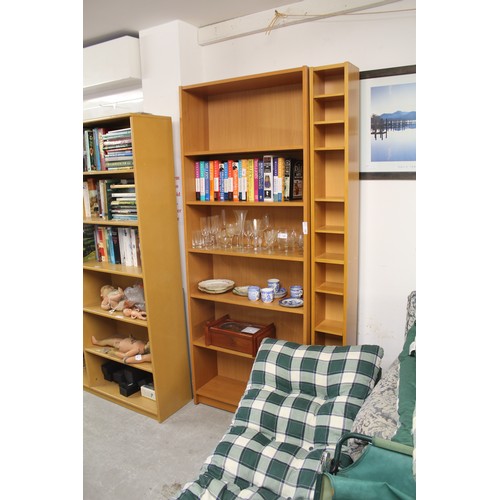 159 - Light-Wood Bookcase and CD Rack