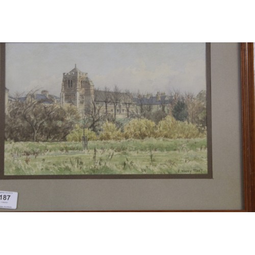 187 - Framed Watercolour of Northampton by R Wacey Hart