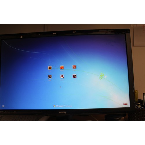 139 - Acor Aspire PC Tower AMF 2 and Screen with Windows 7 -Note password protected and passwords n/a