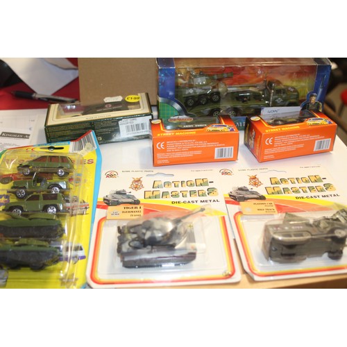 197 - Selection of Children's Diecast Military Toys including Tanks, Jeeps, Artillery pieces