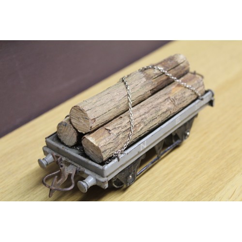 10 - Rare Hornby Log Carriage with Original Three Log Load