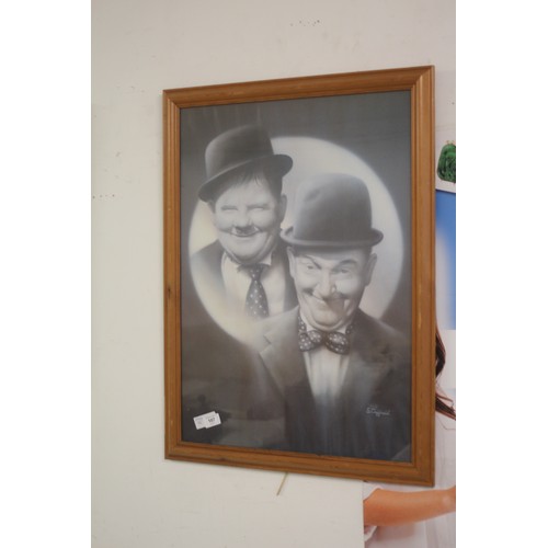 209 - Framed and Glazed Laurel and Hardy Picture