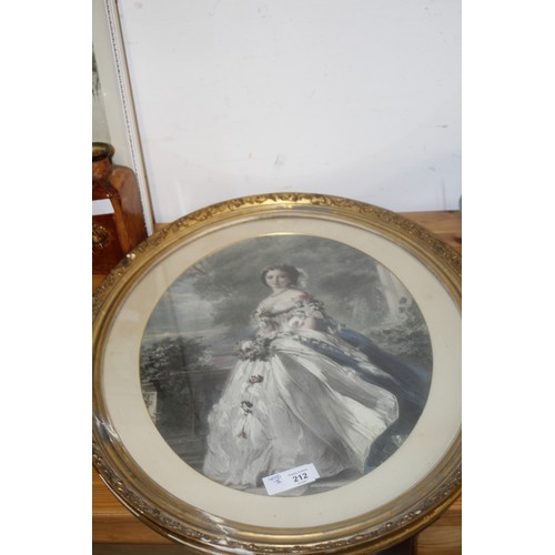 212 - Gilt Framed Oval Portrait of a Young Queen Victoria