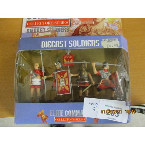 203 - Boxed Elite Command - Four Die Cast Roman Soldiers