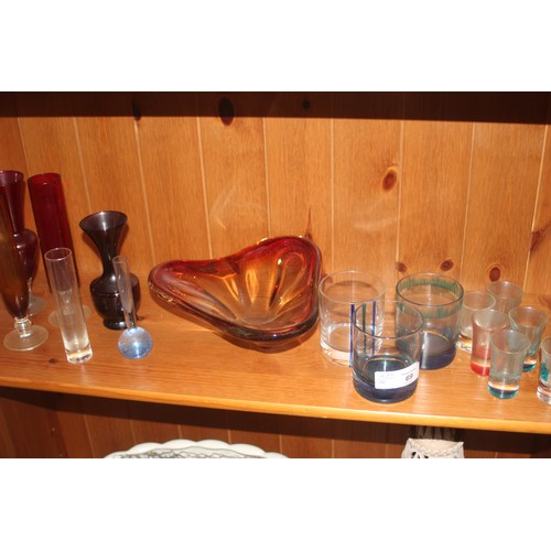 74 - Quantity of Mid-Century Coloured Glassware