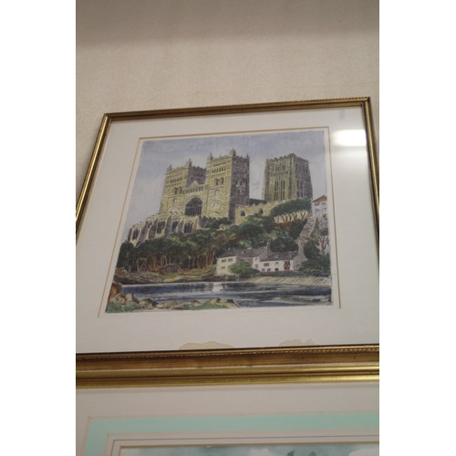 83 - Framed and Mounted Watercolour in Pastel Shades (Signature Indecipherable), Plus a Print of Lesding ... 