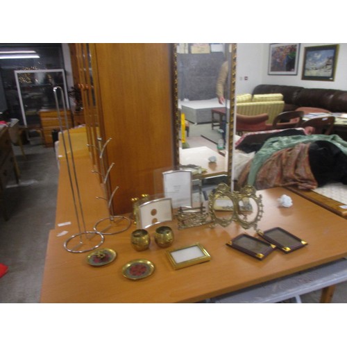 124 - Quantity of Assorted Metal Ware including Brass Bowls, Letter-Rack, Picture Frames, etc.