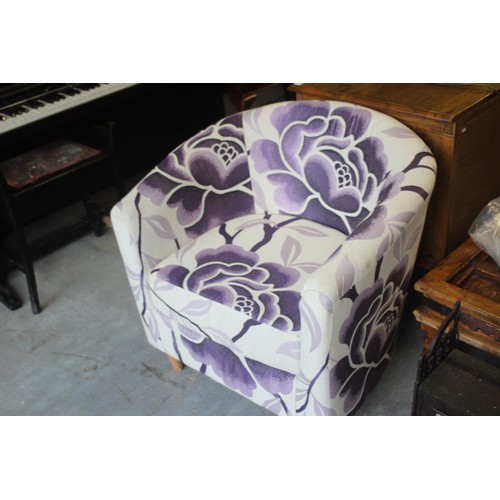 20 - Marks and Spencer Tub Chair in Purple and White