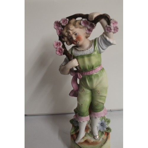 28 - Painted Bisque Figure of a German Girl. Approx. 9