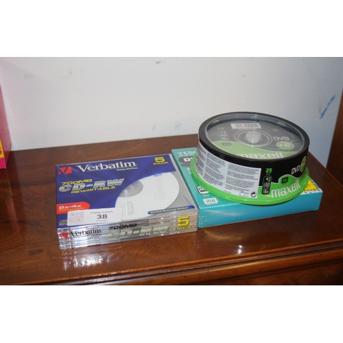 32 - Quantity of DVD+R CD Discs (Maxell 25-Pack, Verbatim 5-Pack and Tesco 5-Pack) - All Brand New in Sea... 