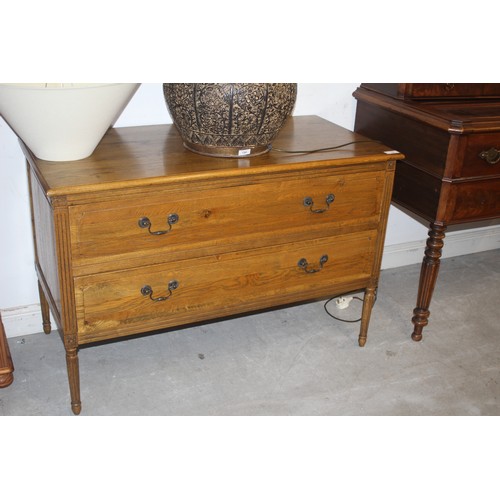 60 - Reproduction Light Oak 1920s Two-Drawer Chest - 47