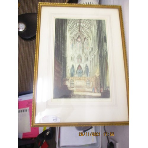 101 - Four Framed and Mounted Emboss-Stamped Coloured Etching Signed by Joseph F Pimm (1900 - 1972):