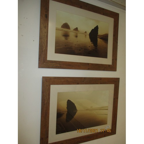 157 - Two Large Framed Coastal Prints