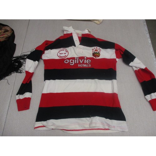 169 - Stirling County Rugby Club Shirt- Size 42. Special commemorative badge for winning the 1994/1995 Sco... 