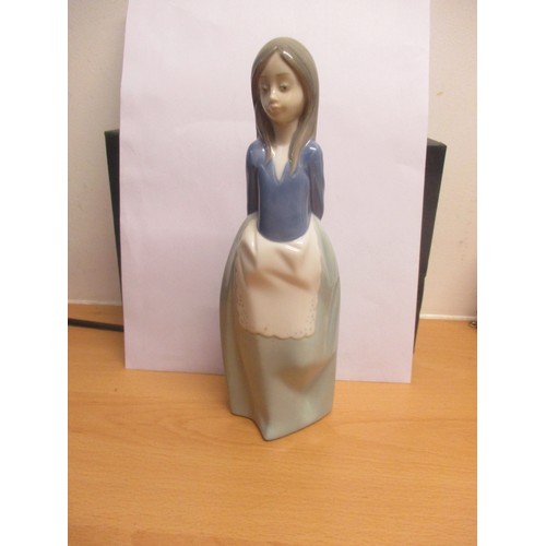 188 - Nao Porcelain Figurine: Girl in Apron