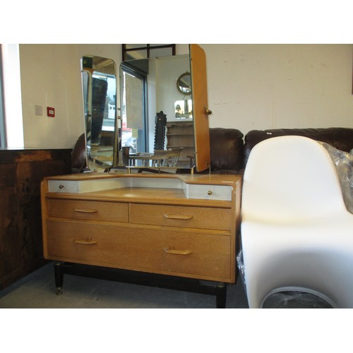 54 - 1950s G Plan Dressing Table with Mirror and Hinged Cantilever Drawers approx 42