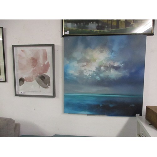 83 - Artwork:  Stretched Canvas Print of a Nocturnal maritime Scene by Nick Smythe. approx. 90cm x 90cm P... 