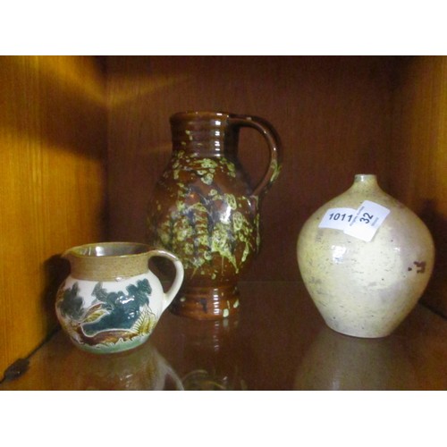 115 - Three Items of Studio Pottery (Stamped) including an Ovoid Vase and Two Jugs