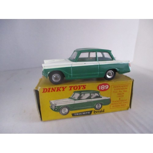 123 - Dinky Triumph Herald - Good Condition in Original Box Ref DT189