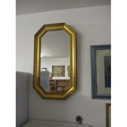 24 - Gilt Framed Octagonal Bevel-Edge Wall Mirror