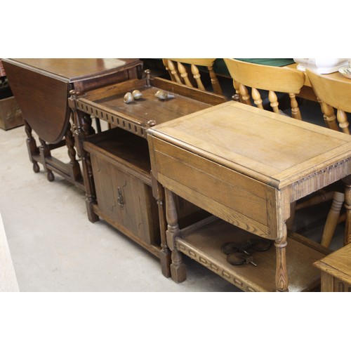 26 - Two Oak Tea Trolleys (both with only 3 Castors)